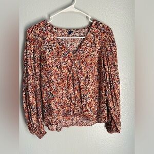 Old Navy Floral Peasant Top Size Small